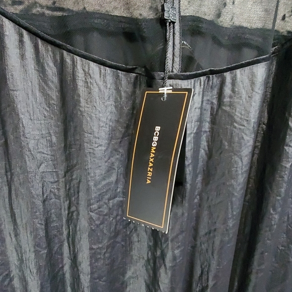 BCBGMaxAzria | Gothic Black Ruched Blouson Dress - Picture 6 of 10